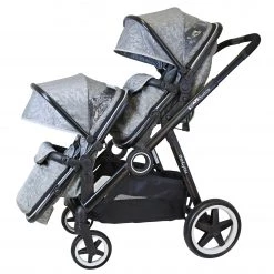 ISafe Tandem Double Pram Travel System - Silver Mist Tandems