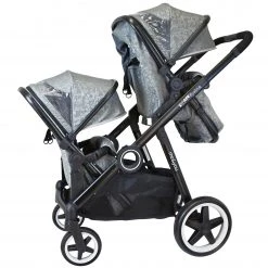 Sale Now On Save 50% ISafe Tandem Double Pram Travel System - Silver Mist