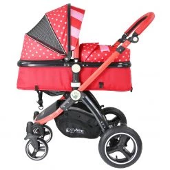 ISafe ISafe 3 In 1 Prams I-Safe System - Bow Dots Trio Travel System Pram & Luxury Stroller 3 In 1 Complete With Car Seat, Base And Rain Covers