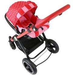 ISafe 3 In 1 Pram Systems SALE!!! I-Safe System - Bow Dots Trio Travel System Pram & Luxury Stroller 3 In 1 Complete With Car Seat