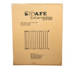 ISafe Wall Fix Extendable Metal Stairgate Safety Barrier Stair Gate - White Stair Gates