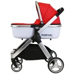 3 In 1 Pram Systems Marvel Carrycot - Red Pearl
