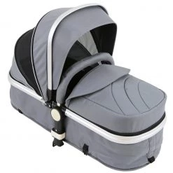 ISafe I-Safe System - Grey Trio Travel System Pram & Luxury Stroller 3 In 1 Complete With Car Seat + Rain Covers 3 In 1 Pram Systems