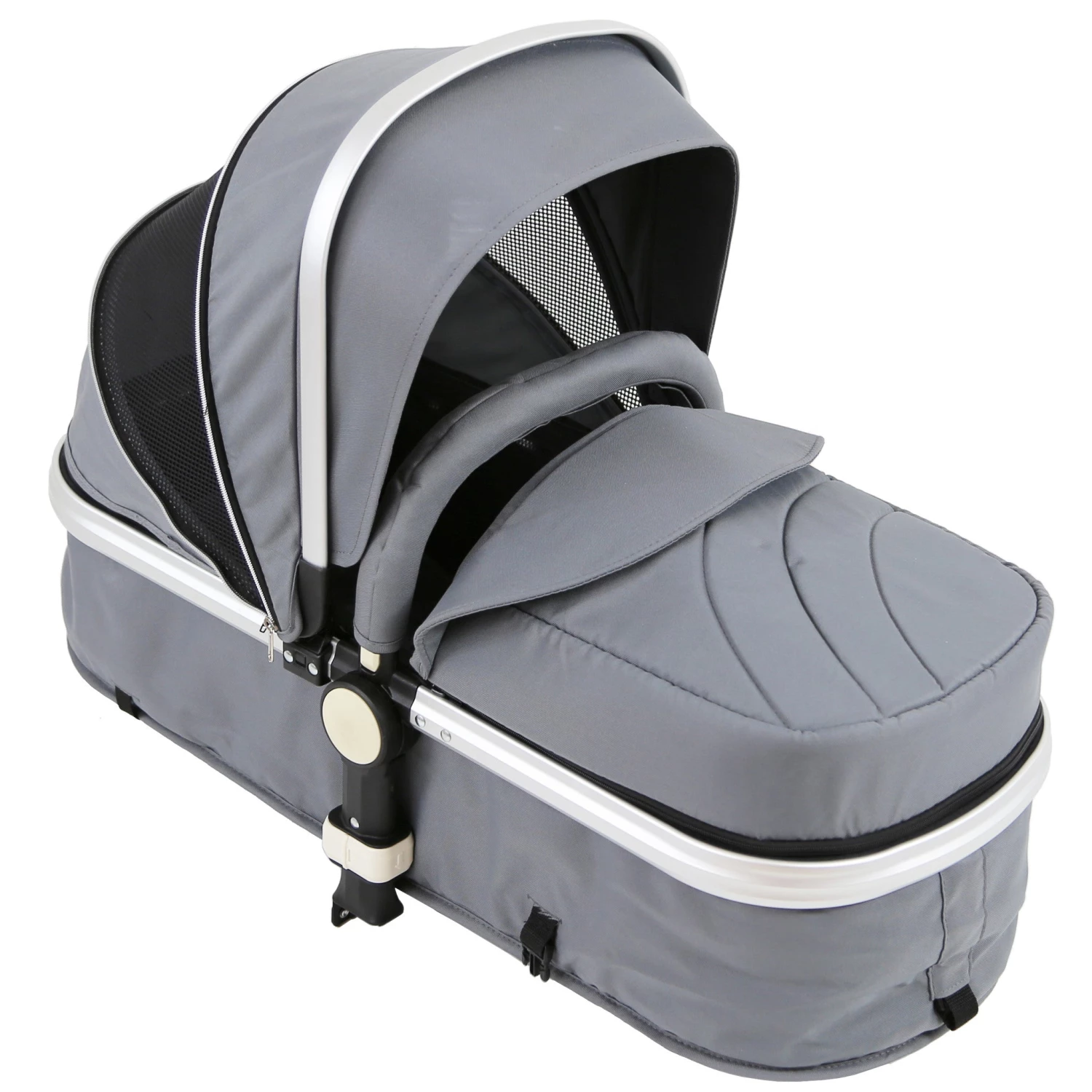 ISafe 3 In 1 Pram Travel System Grey (With ISOFIX Base, Car Seat, Footmuff, Carseat Footmuff, Rain Covers) 3 In 1 Pram Systems