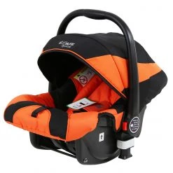 ISafe I-Safe System - Orange Trio Travel System Pram & Luxury Stroller 3 In 1 Complete With Car Seat + Rain Covers 3 In 1 Pram Systems