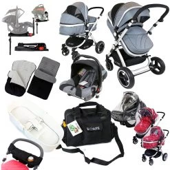 ISafe Complete Trio Travel System Pram & Luxury Stroller Grey (Clearance)