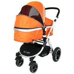 ISafe I-Safe System - Orange Trio Travel System Pram & Luxury Stroller 3 In 1 Complete With Car Seat