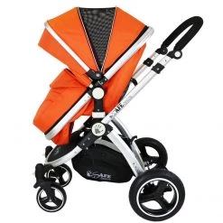ISafe I-Safe System - Orange Trio Travel System Pram & Luxury Stroller 3 In 1 Complete With Car Seat