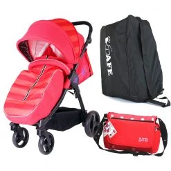 Holiday Strollers Sail Stroller - Red Includes Bag, Boot Cover, Travel Bag, Rain Cover, Bumper Bar