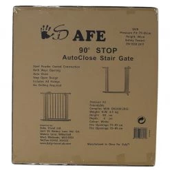 ISafe Safety Stair Gate 90° STOP OPEN & Auto-Close StairGate (10 Cm Extension Included)