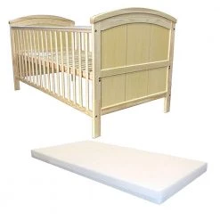 Cots | Cotbeds ISafe Cot Bed Toddler Bed - Liam (Natural Pine) With Foam Mattress