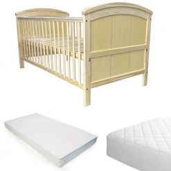 ISafe Cot Bed Toddler Bed - Liam (Natural Pine) With Sprung Mattress Cots | Cotbeds