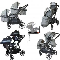 Sale Now On Save 50% ISafe Tandem Double Pram Travel System - Harmony