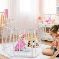 Baby Travel Stair Gates Baby Playpen 3in1 By ISafe Fire Guard Room Divider Safety Gate (Fabric)