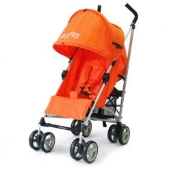 Zeta Vooom - Orange With Large Padded Footmuff, Changing Bag, Console + Cover Holiday Strollers