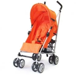 Zeta Vooom - Orange With Large Padded Footmuff, Changing Bag, Console + Cover Holiday Strollers