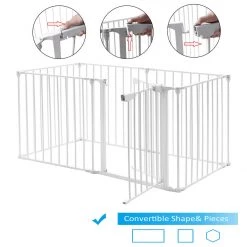 Baby Travel Stair Gates Baby Playpen 3in1 By ISafe Fire Guard Room Divider Safety Gate (Fabric)